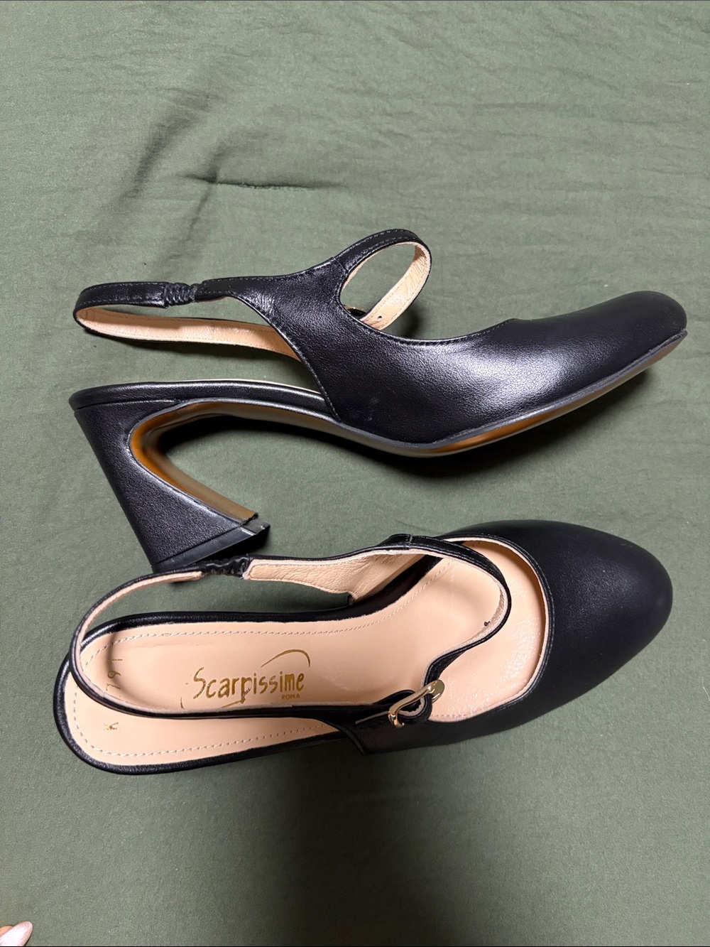 croft & barrow Black Mary Jane Slingback Block Heels with Buckle